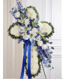 Memorial Cross with Blue -  00248 