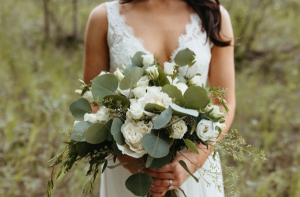 Mosaic Eucalyptus garden rose bridal Bouquet  Bridal Bouquet 