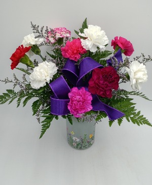Mothers Day Carnations  Vase Arrangement