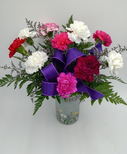 Mothers Day Carnations  Vase Arrangement