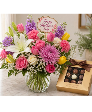 Mother's Day Deal Assorted Flores Vase Design 