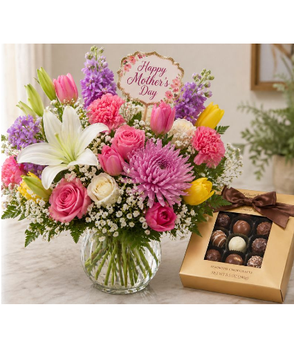 Mother's Day Deal Assorted Flores Vase Design 