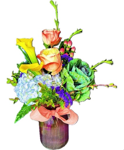 Mothers Day Maryann garden roses, hydrangea, calla lillies etc