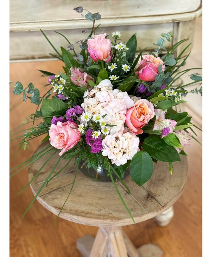 Mothers Day Rose Mix hydrangeas, roses, eucalyptus, statice, and asters