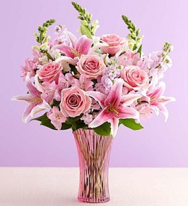 In Love With Pink! Fragrant Blooms in Textured Vase in Gainesville, FL | PRANGE'S FLORIST- Sara & Lilli V