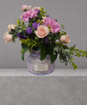 Mothers Glo  Candle Arrangement Flower Arrangement
