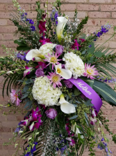 Mother's Purple and white standing spray standing spray