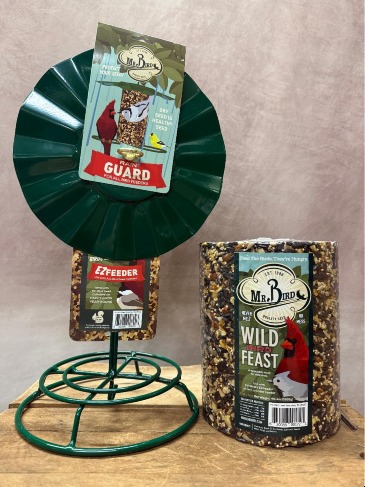 Mr. Bird Rain Guard Feeder Set Gift Item in Cleveland, TX | EASY STREET FLORIST
