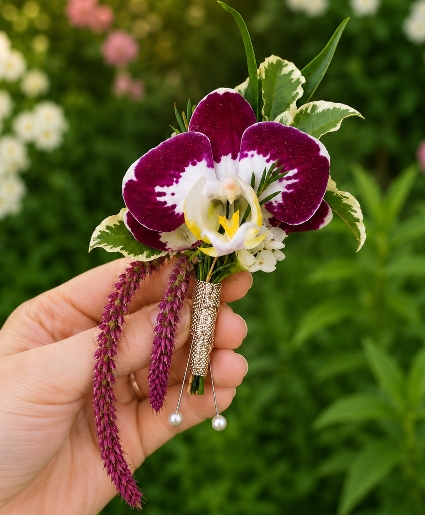 Mulberry Mist Boutonniere