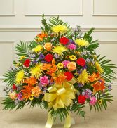Multicolor Bright Sympathy Floor Basket Sympathy
