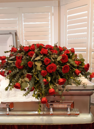 My Love Red rose Casket blanket