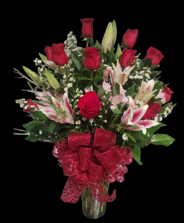 My love out of red roses Roses and stargazer Lillie's  in Brunswick, GA | MYSTICAL GARDENS