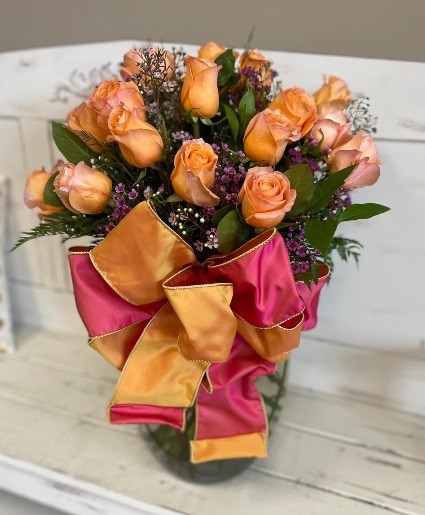 MY oh My Two Dozen of  Roses Vase Arrangement 