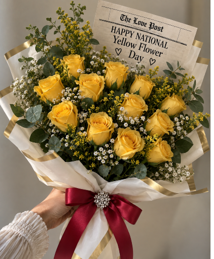 National Yellow Flower Love Post Bouquet  September 21st yellow flower week 