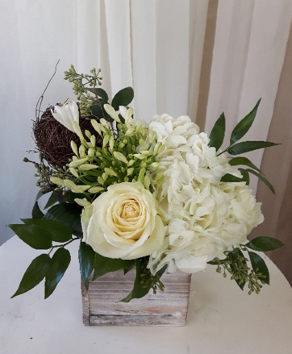 Natural Beauty  Wood Box Arrangement 