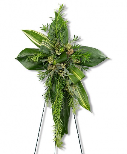 Natural Cross Funeral Arrangement 