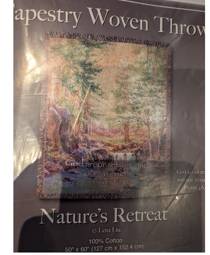 NATURES RETREAT  Sympathy Blanket on Easel 