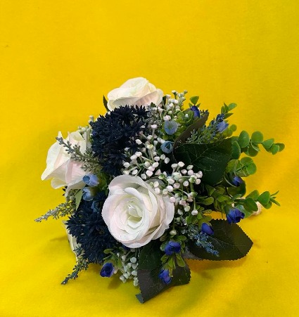 Navy and White Silk Handheld bouquet Handheld bouquet