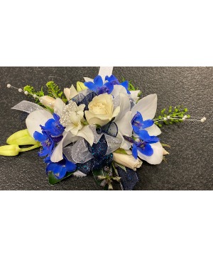 Navy blue & white dance prom