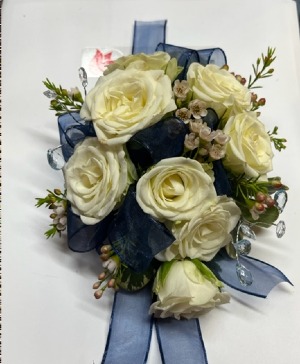 Navy Rose corsage
