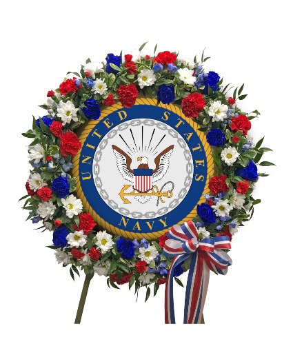 NAVY WREATH fresh arrangement