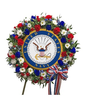 NAVY WREATH fresh arrangement