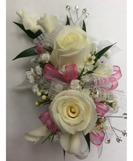 NC5 2 Rose Corsage with rolled petals 