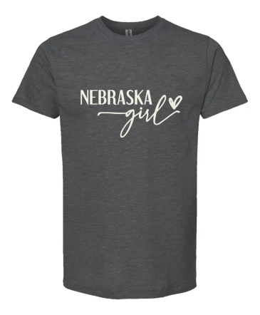 Nebraska Girl T-Shirt - Gray  in York, NE | THE FLOWER BOX
