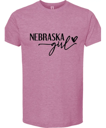 Nebraska Girl T-Shirt - Pink  in York, NE | THE FLOWER BOX