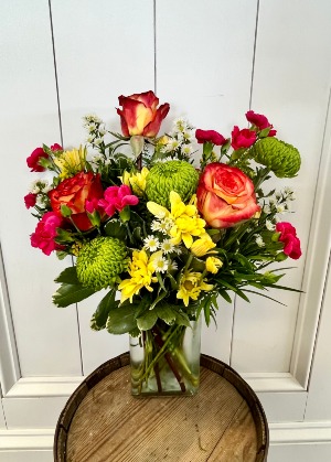 Neon Splash Vase Arrangement