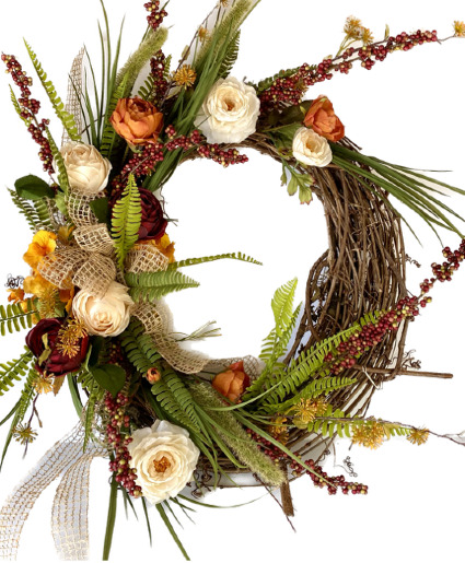 Neutral Silk Grapevine Wreath Powell Florist Exclusive