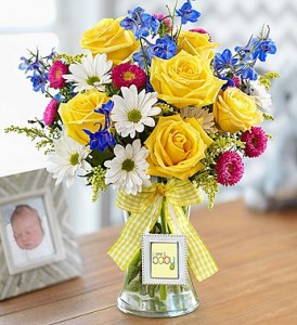 New Baby Bouquet w/Picture Frame 