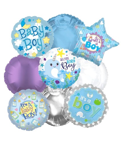 New Baby Boy Balloon Bouquet 