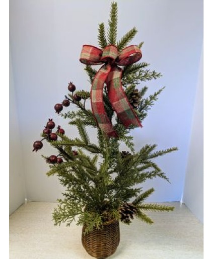 SOLDNFS-ATBB  Adirondack Tree with Bow and Berries Gift