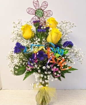 Happy Birthday Rose Vase NFS-BV12 