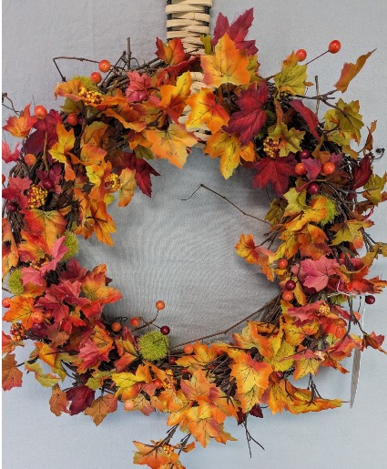 NFS-Perm9   Mini Maple Leaf Wreath SC ARTIFICIAL (SILK)