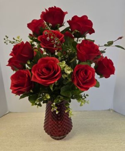 SOLD  NFS-PERM1 RED ROSES Artificial (Silk)