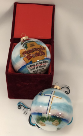 Nina Fritz 2021 "Pensacola Beach Cross" Ornament  