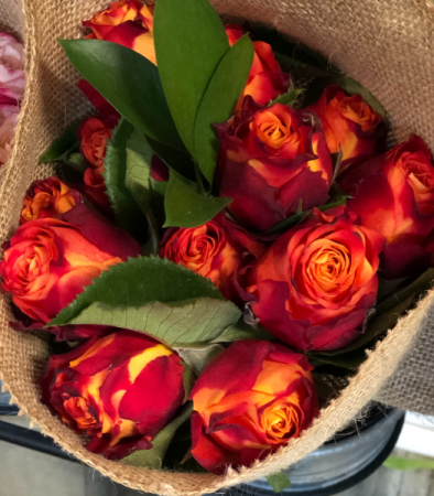 Rustic Circus Roses Novelty Circus Roses Special Hand Tied Bouquet of Circus Roses in Key ...
