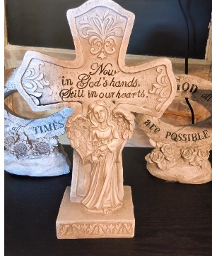 Now in God's hands. Still in our hearts Sympathy cross