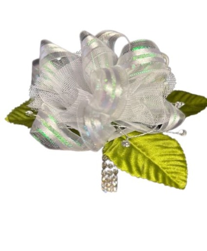 Number 4 White with White Tulle Wristlet 