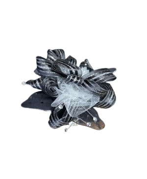 Number 8 Black/Silver Stripe with White Tulle 