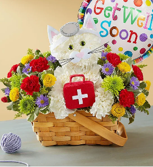Nurse Kitty - Get Well & Balloon 
