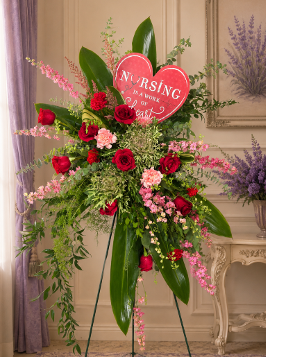 Nursing is a work of heart Standing spray