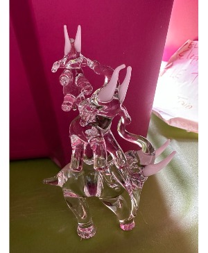 Glass Baron Stackable 3 Elephant with white tusk Glass Baron Stackable 3 Elephant with white tusk