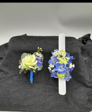 ocean blue corsage  corsage
