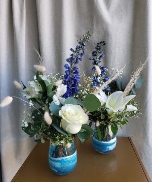 OCEAN WINE GLASSES FLOWER ARRANGEMENT