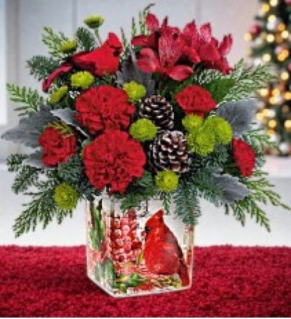 Teleflora's Ode To The Cardinal Bouquet Christmas