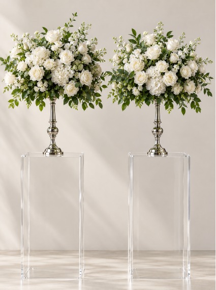 Elegant White Floral Arrangements – Event Rentals 