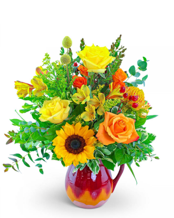 Ombre Sunshine Pitcher Flower Arrangement
